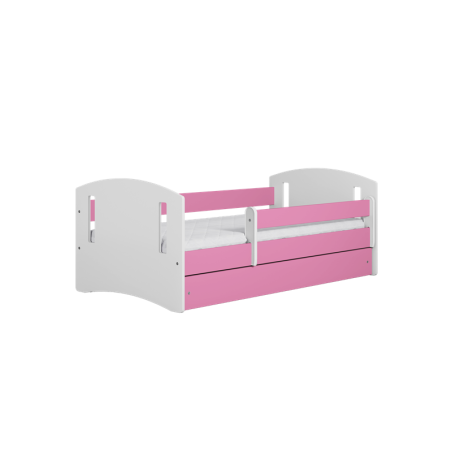 Voodi classic 80x160 cm, sahtli ja madratsiga, roosa/valge