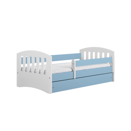 Voodi classic 80x140 cm, sahtli ja madratsiga, sinine/valge