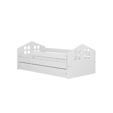 Voodi Kacper 80x180 cm, sahtliga ja madratsiga, valge