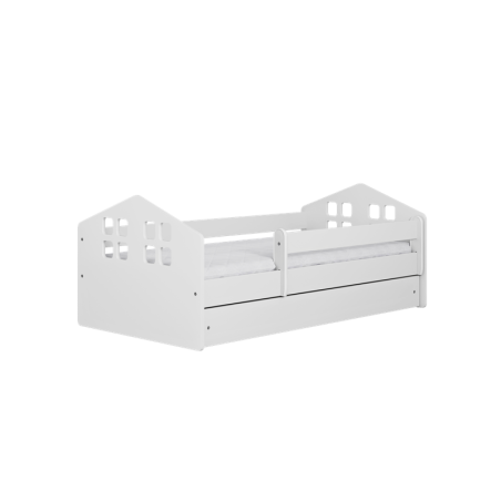 Voodi Kacper 80x140 cm, sahtli ja madratsiga, valge