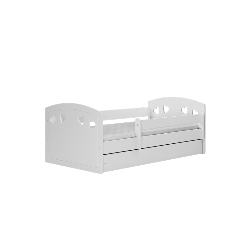 Voodi Julia 80x180 cm, sahtli ja madratsiga, valge