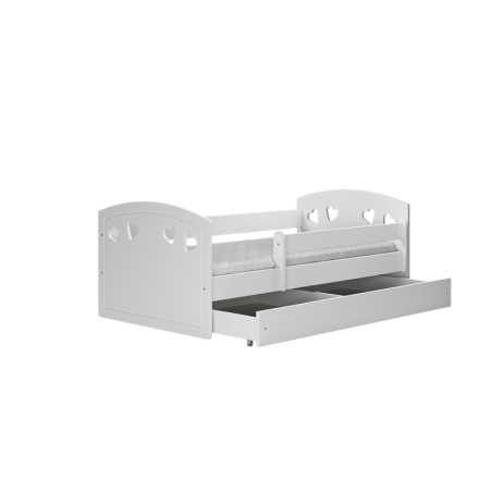 Voodi Julia 80x160 cm, sahtli ja madratsiga, valge