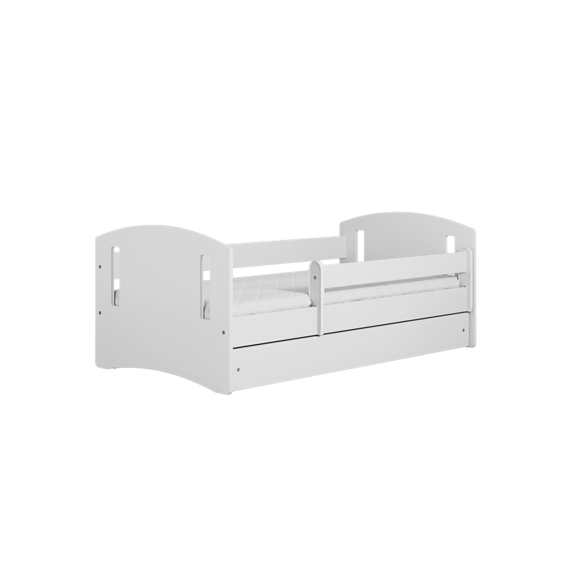 Voodi classic 80x180 cm, sahtli ja madratsiga, valge