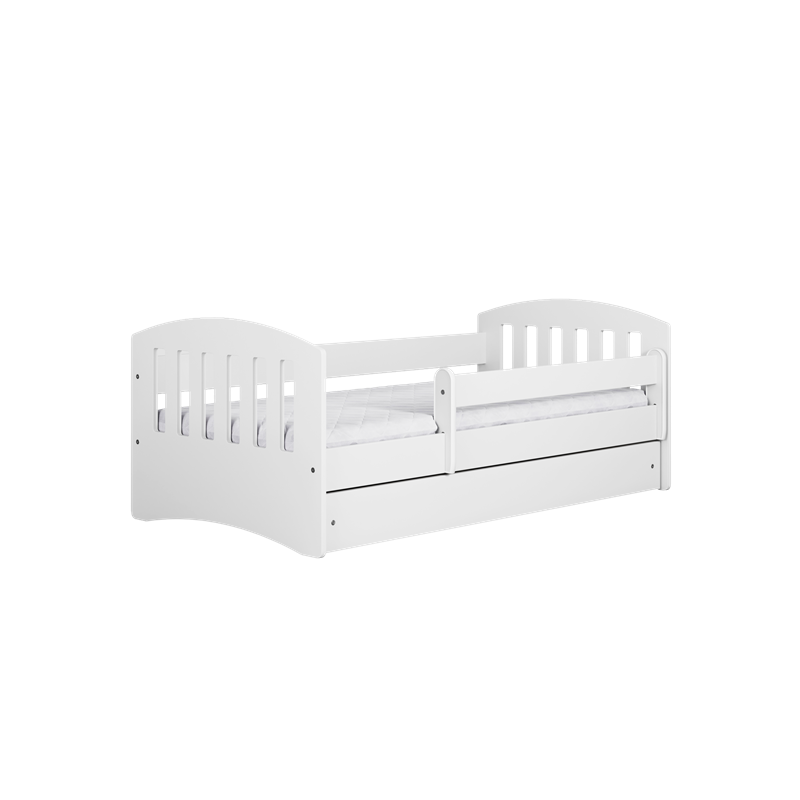 Voodi classic 80x180 cm, sahtli ja madratsiga, valge