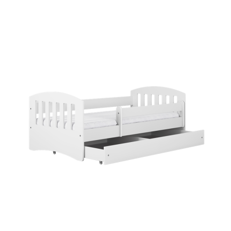 Voodi classic 80x180 cm, sahtli ja madratsiga, valge