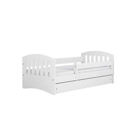 Voodi Classic 80x160 cm, sahtli ja madratsiga, valge