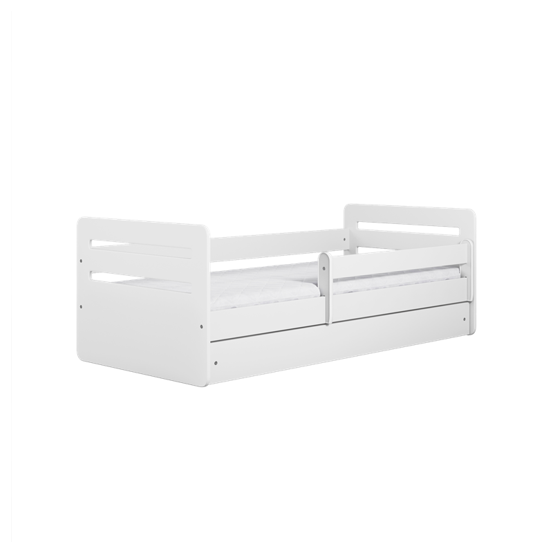 Voodi Tomi 80x180 cm, sahtli ja madratsiga, valge