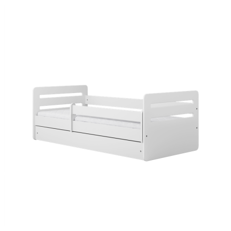 Voodi Tomi 80x180 cm, sahtli ja madratsiga, valge