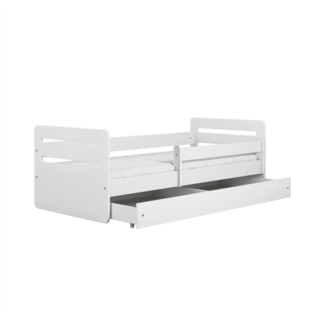 Voodi Tomi 80x180 cm, sahtli ja madratsiga, valge