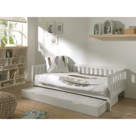 Voodi Fritz 90x200 cm + lisavoodi sahtel, valge