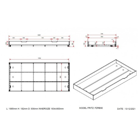 Voodi Fritz 90x200 cm + lisavoodi sahtel, valge