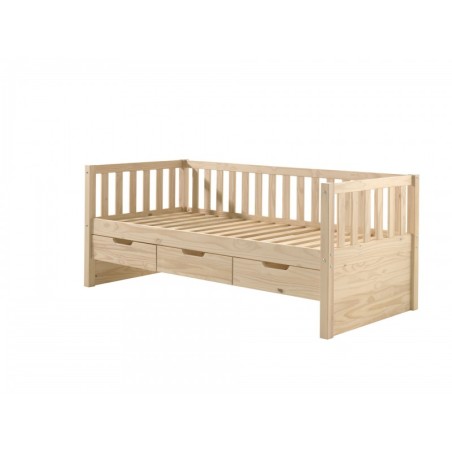 Voodi Fritz 90x200 cm 3 sahtliga, mänd