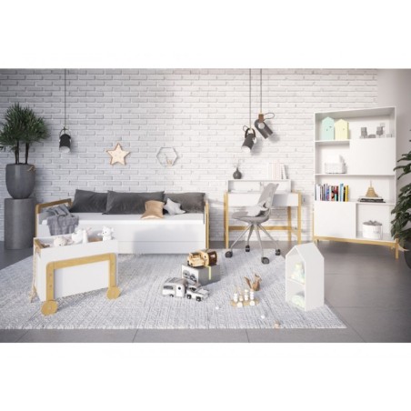 Diivan Victor 80x180 cm, sahtliga ja madratsiga, valge