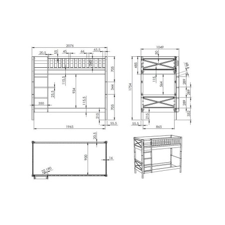 Scott narivoodi 90x200 cm