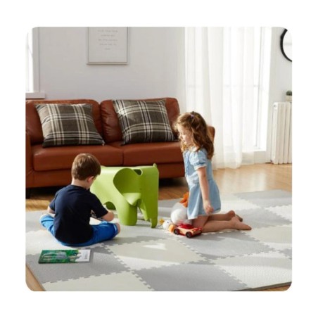 Suur puslematt hall/valge 180x180cm 9 osa