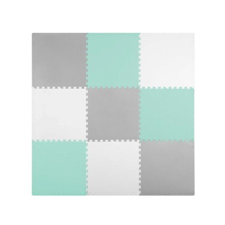 Suur puslematt mint/hall/valge 180x180cm 9 osa