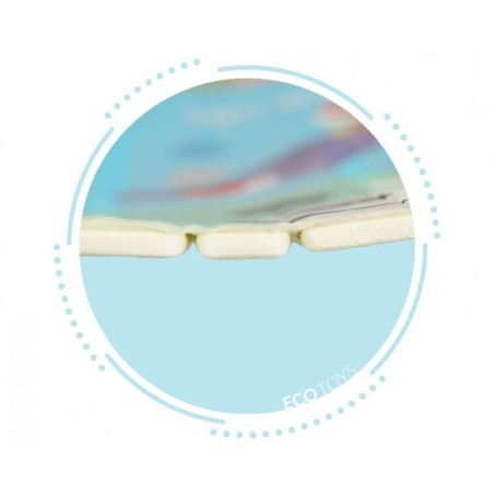 Hariv kahepoolne mängumatt vahtmaterjalist, 178x198 cm, kokkupandav, suur, kotiga