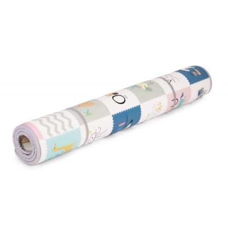 Lastele mõeldud vahtplastist mängumatt, hariv kahepoolne rullitav