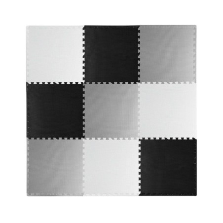 Suur puslematt must/hall/valge 180x180cm 9 osa