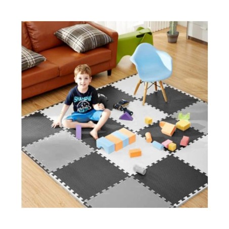 Suur puslematt must/hall/valge 180x180cm 9 osa