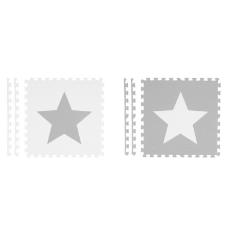 Puslematt, tähekesed, 180x180cm, 9 tk -hall / valge