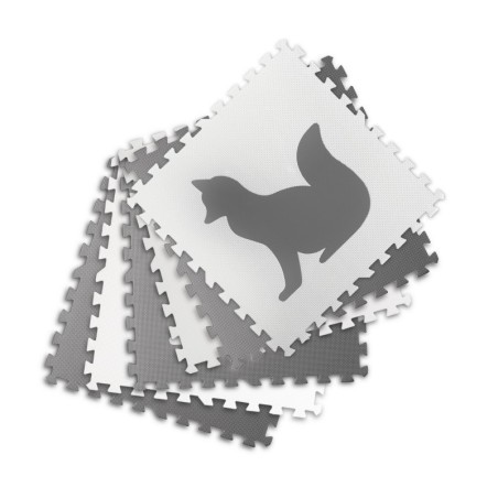 Puslematt, valged ja hallid loomad 6 tk