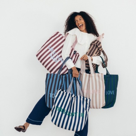 Ostukott L STRIPES NAVY