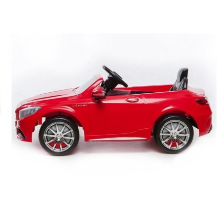 Elektriauto Mercedes S63 AMG punane kummirattad, nahkiste RC