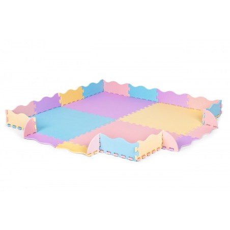 Värviline puslematt lastele äärega 141,5x141,5 cm 24 tk.