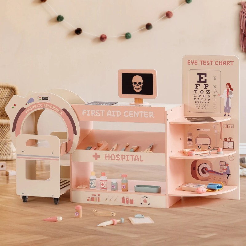 Puidust tegevuskeskus arsti mängukomplekt