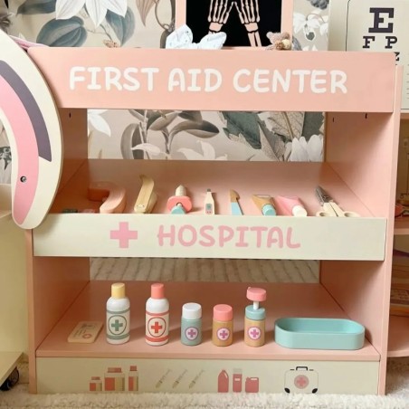 Puidust tegevuskeskus arsti mängukomplekt