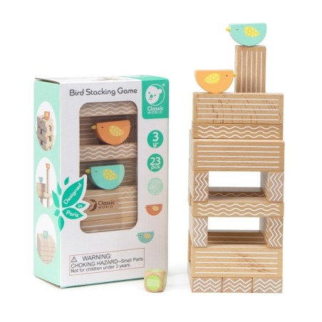 CLASSIC WORLD Haridusmäng Linnuklotside virnastamine 23 el.