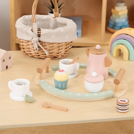 Puidust tee- ja kohvikomplekt 12 osa FSC