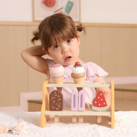 Puidust jäätisepood komplekt 6 jäätisega