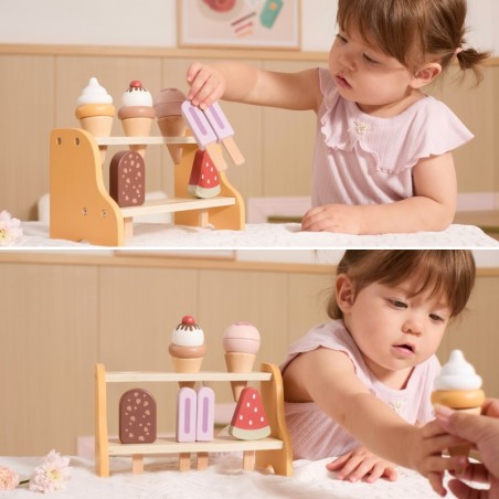 Puidust jäätisepood komplekt 6 jäätisega