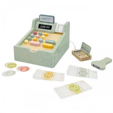 Puidust kassaaparaat lisatarvikutega 23 tk FSC