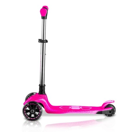 Kolmerattaline tõukeratas lastele, pimedas helendavate ratastega, Ricokids Jelly - roosa