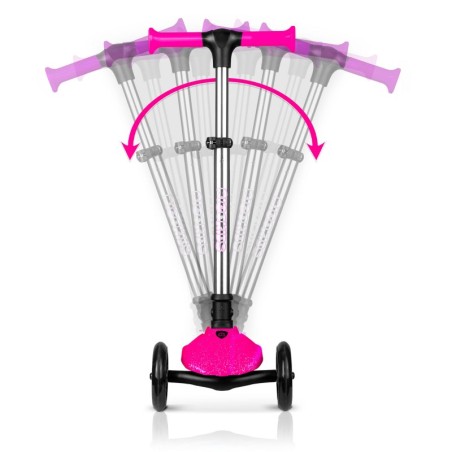 Kolmerattaline tõukeratas lastele, pimedas helendavate ratastega, Ricokids Jelly - roosa