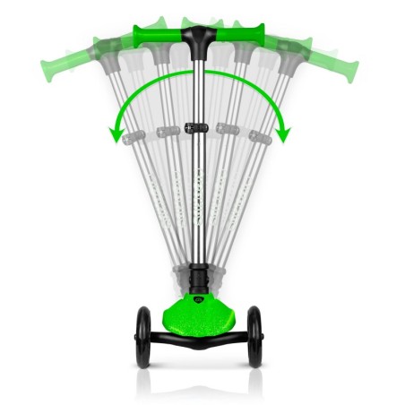 Kolmerattaline tõukeratas lastele, pimedas helendavate ratastega Ricokids Jelly - roheline