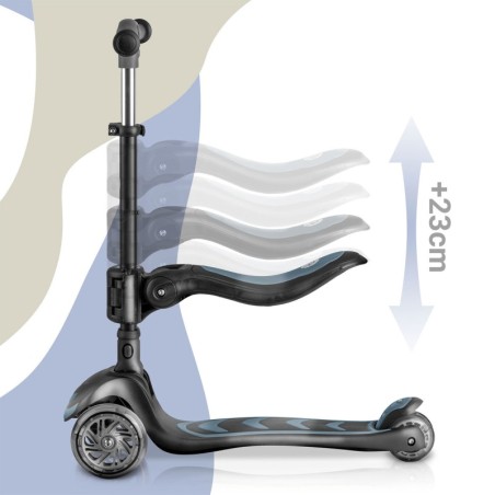 Kolmerattaline tõukeratas lastele tasakaalustava istmega Nukido Flippo - must