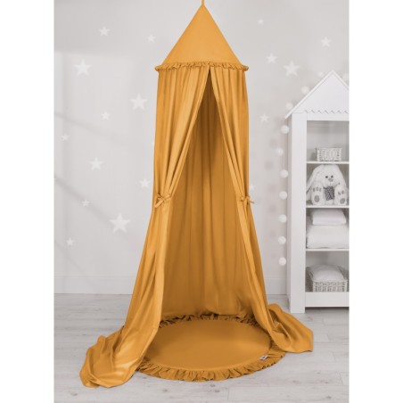 Mängumatt ümmargune, sinepikollane