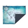 Piknikutekk 145x170 cm WORLD ORCHESTRA - TRUE TURQUOISE VINTAGE MAP