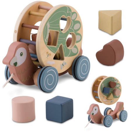 Puidust tõmmatav mängupapagoi