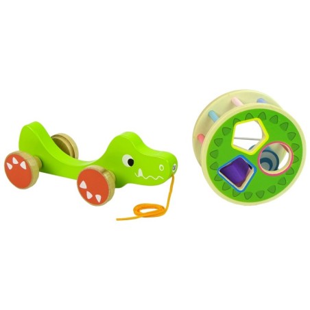 Krokodill tõmmatavad puidust klotside sorteerija