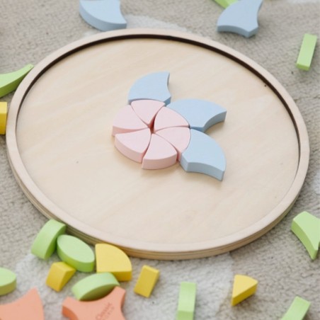 Pastell Mandala Montessori mosaiik lilled