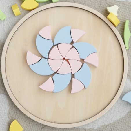 Pastell Mandala Montessori mosaiik lilled