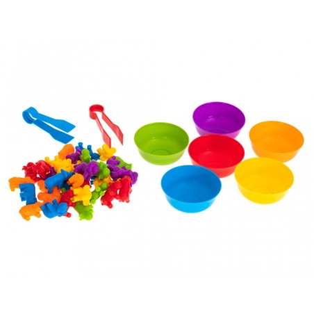 Montessori loendamise ja värvide mäng loomadega