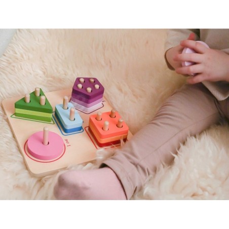 Puidust geomeetriline sorteerija - Kujundite loendamine