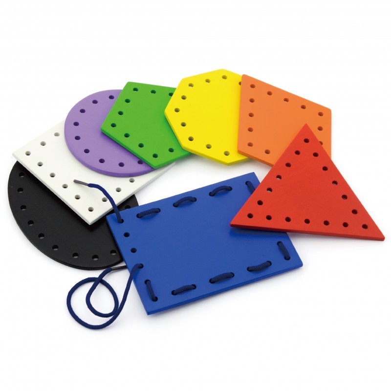 VIGA Puidust kujundid Montessori nöörimiseks