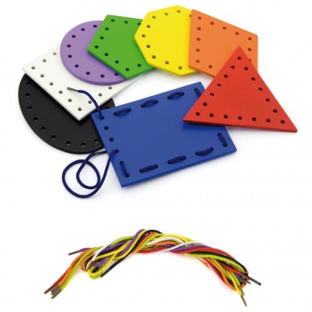 VIGA Puidust kujundid Montessori nöörimiseks